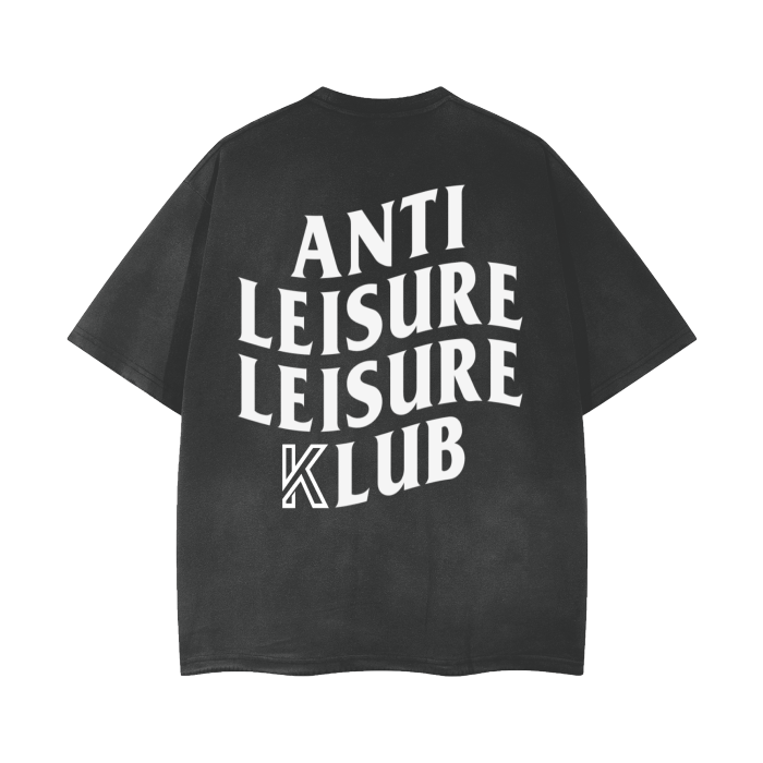 ANTI LEISURE Oversized Vintage Wash Frayed T-Shirt - 260 GSM