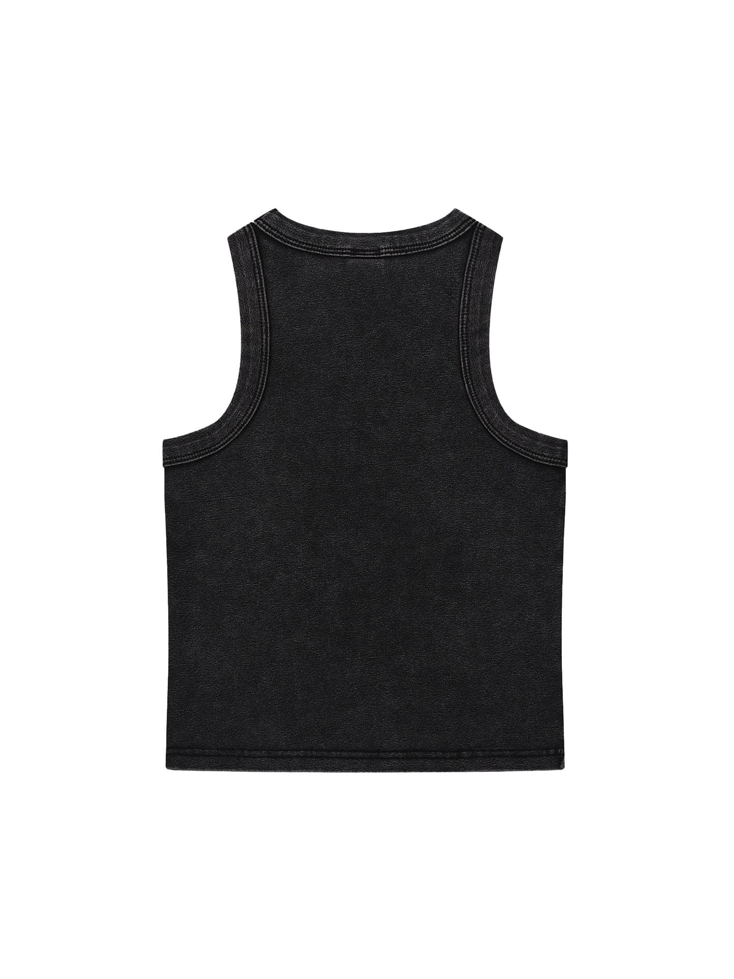 Womens Cropped Tank - Washed Black
